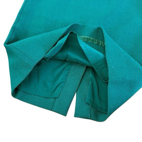 J. Crew pencil Skirt 100% wool Women's size 00 Green Holiday Academia Corpcore - Picture 5 of 8
